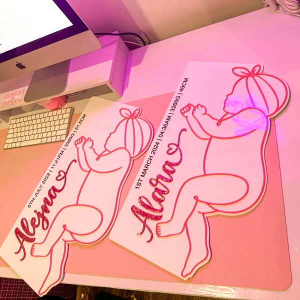 Personalised Newborn Life Size Baby Birth Plaque