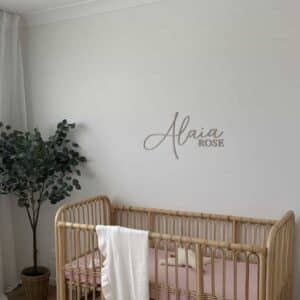 Single layer acrylic name sign, personalised, custom, bespoke, with a single layer of clear acrylic.