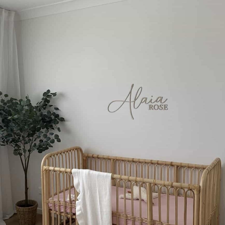 Single layer acrylic name sign, personalised, custom, bespoke, with a single layer of clear acrylic.