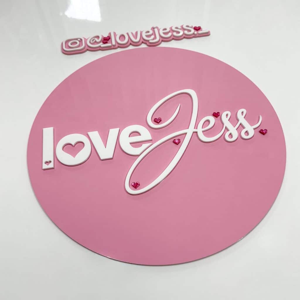 acrylic logo sign and watermarks, custom, handcrafted, ready for personalisation.