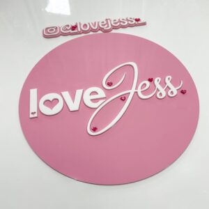 acrylic logo sign and watermarks, custom, handcrafted, ready for personalisation.