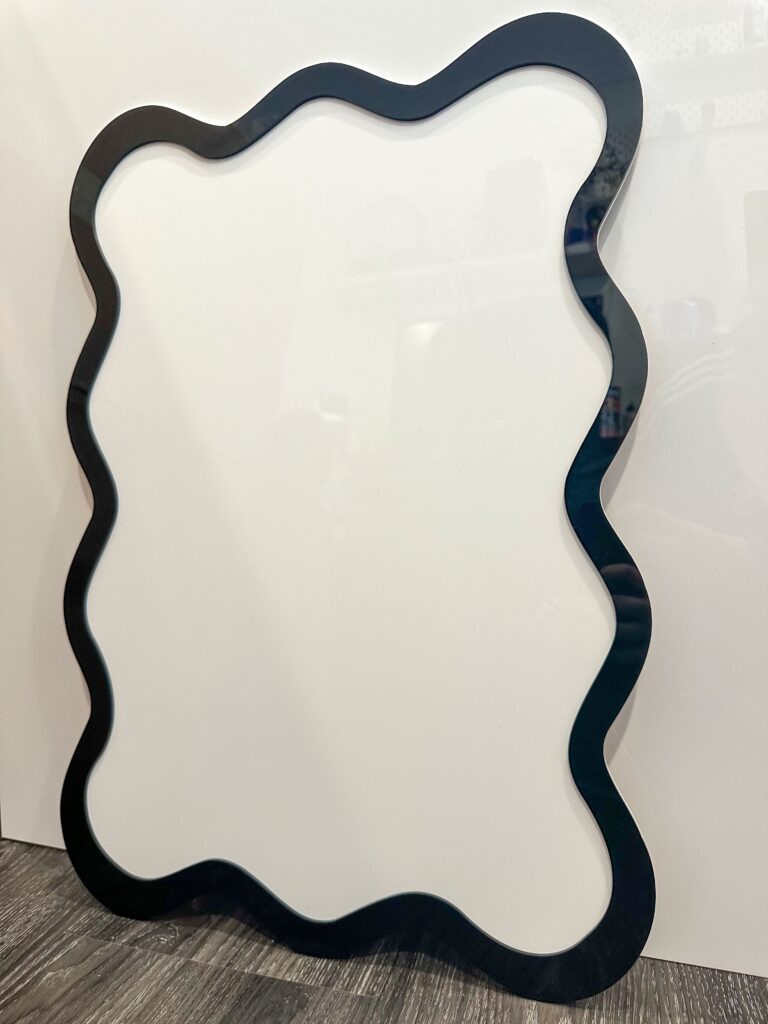 Wave Acrylic Event Board Sign with Border | Multi Size, made from layered, mirrored finish, custom, handcrafted, event board.