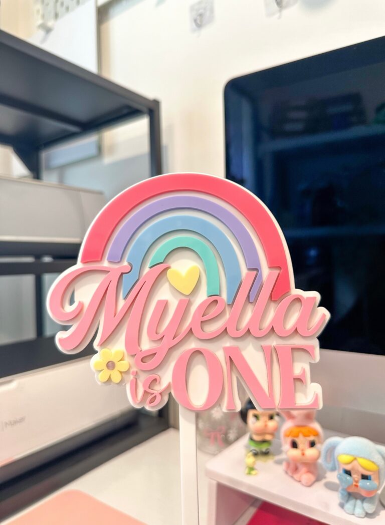 Personalised Rainbow Cake Topper with Name & Age