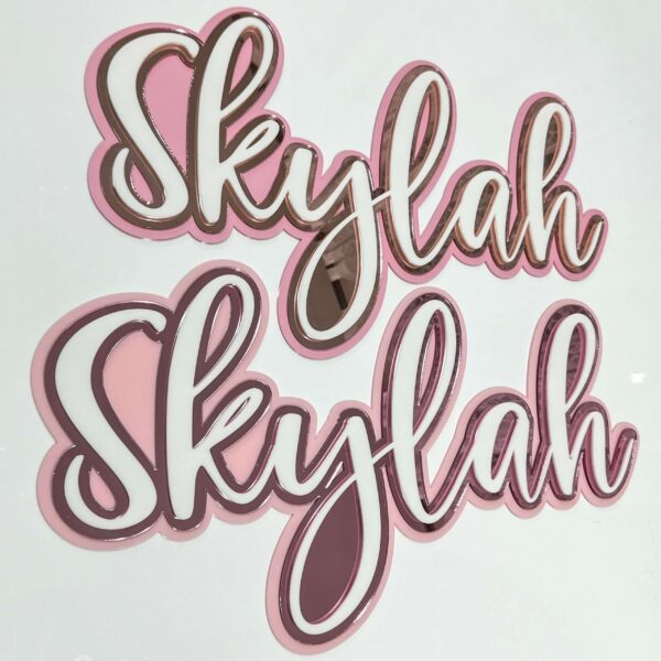 Triple Layer Acrylic Name Sign Personalised 3D Decor