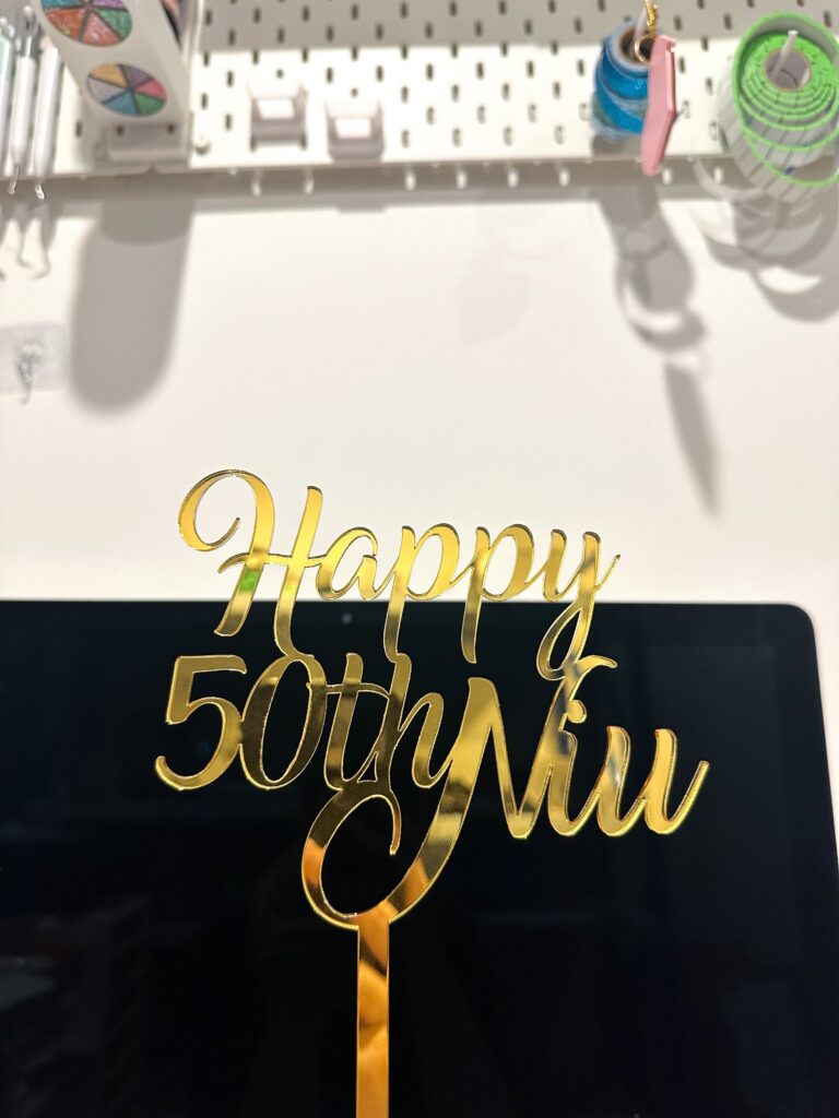 Custom Acrylic Cake Topper Personalised Single Layer
