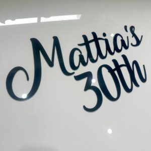 Single layer customised acrylic event sign, personalisation, event sign, event, custom, single layer, acrylic, event sign.