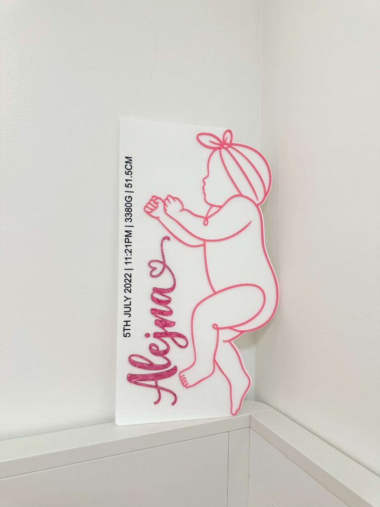 Personalised Newborn Life Size Baby Birth Plaque