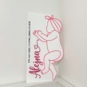 Personalised Newborn Life Size Baby Birth Plaque