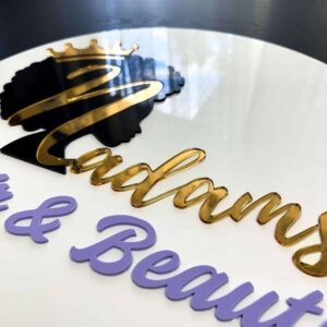 Customised acrylic business sign, round shape, 30cm-60cm diameter, personalised, custom, handcrafted, bespoke, business sign.