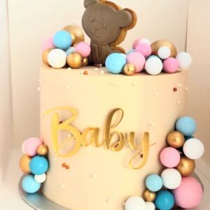 Acrylic Cake Topper - Baby Shower Cake - durable edible decor