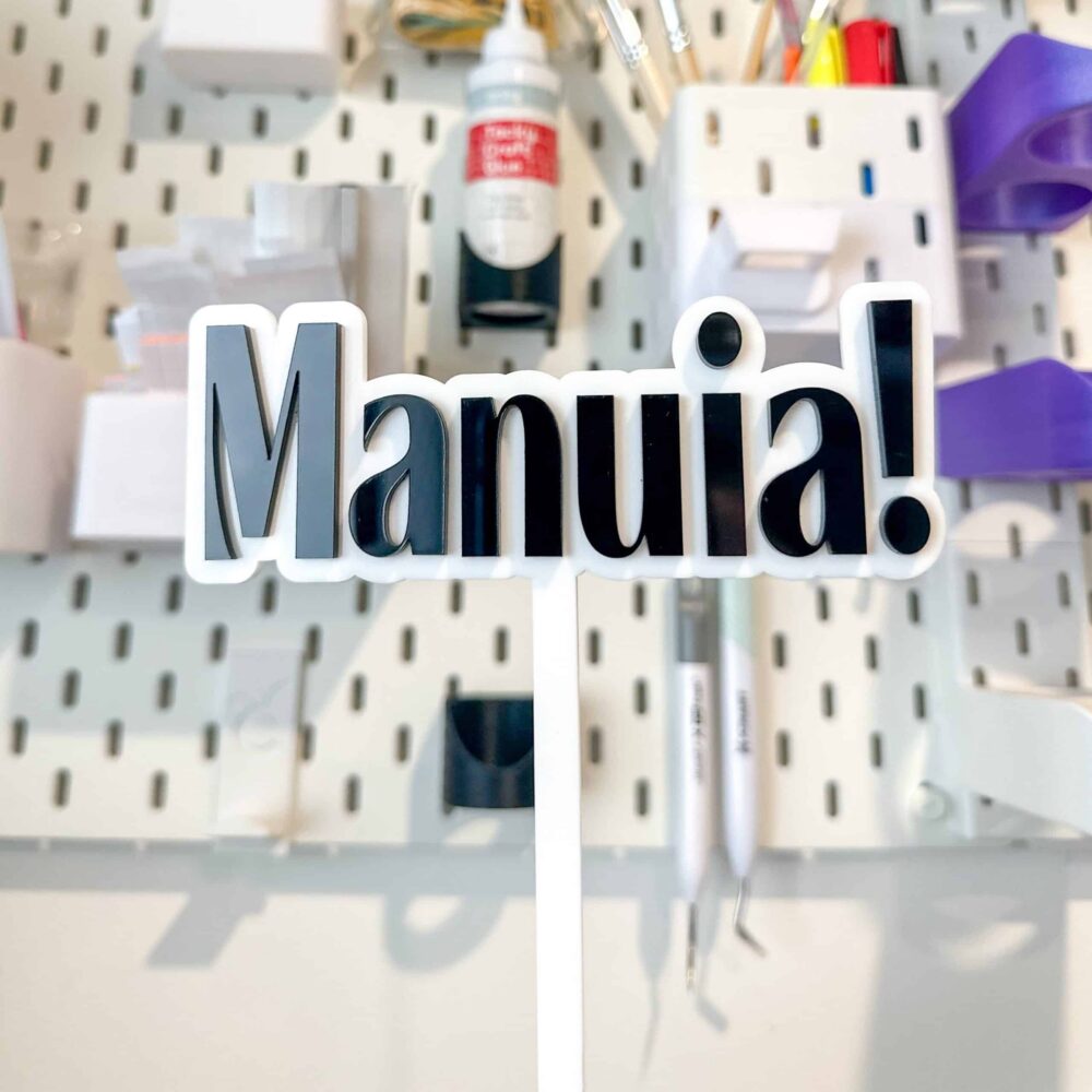 black and white combo Custom Cake Topper – White Acrylic with Black gloss Name – Birthday & Wedding Dessert Decor – Ships in 48hrs