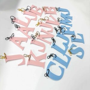 Alphabet Keychain Set - Personalised Letter Keyrings - Acrylic Initial Bag tags for Friends & Family