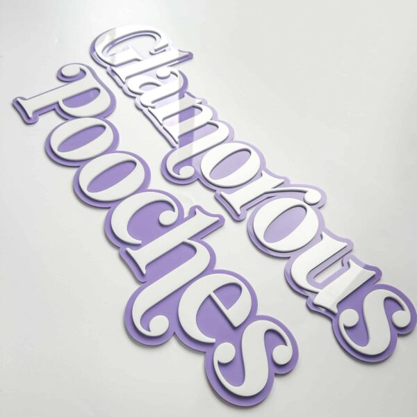 acrylic business sign with custom logo, double layer, personalised, ready for personalisation.