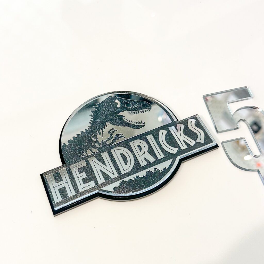 Jurassic Park Cake Charm Set Personalised Name &amp; Age