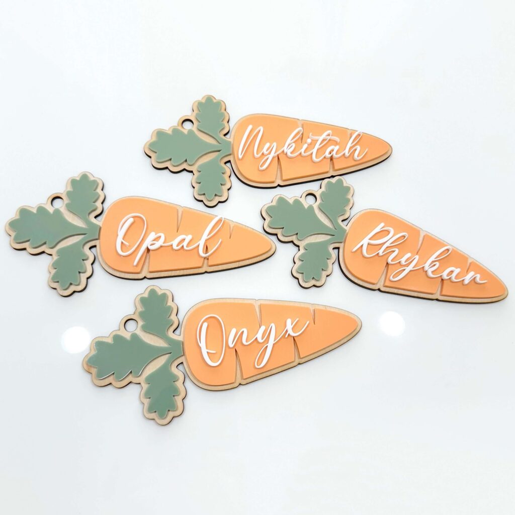 Kids Easter Gift Tag – Carrot-Shaped Name Label for Easter Egg Hunts, Bunny Baskets & Party Favours