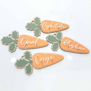 Kids Easter Gift Tag – Carrot-Shaped Name Label for Easter Egg Hunts, Bunny Baskets & Party Favours