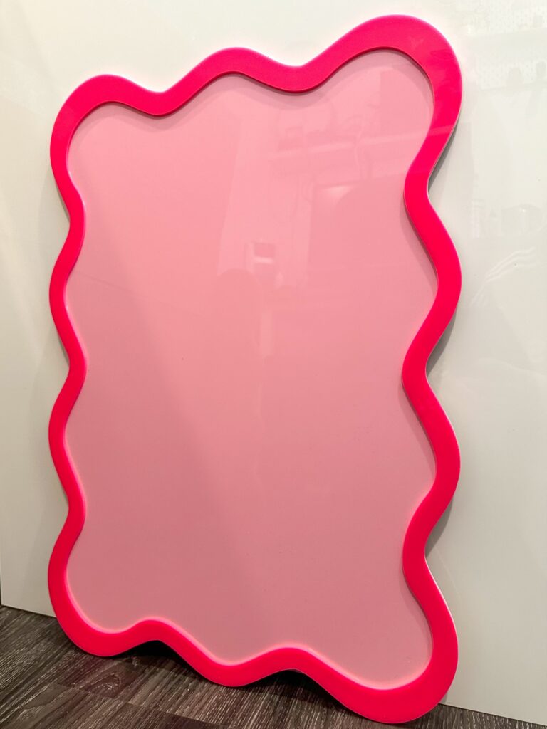Wave Acrylic Event Board Sign with Border | Multi Size - A custom, handcrafted, event board sign made from layered, mirrored.