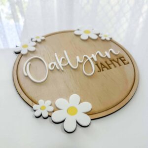 Personalised Daisy Name Plaque for Nursery Decor