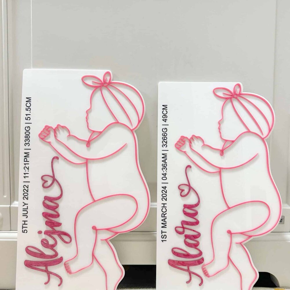 Personalised Newborn Life Size Baby Birth Plaque