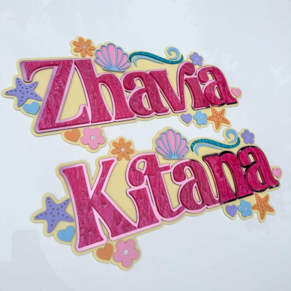 Triple Layer Acrylic Name Sign Personalised 3D Decor