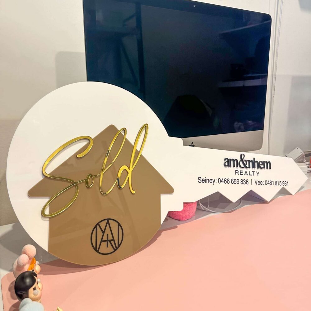 Personalised Realtor Key Sign with Logo | Acrylic SOLD