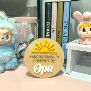 Handpicked in Heaven Personalised Wooden Plaque