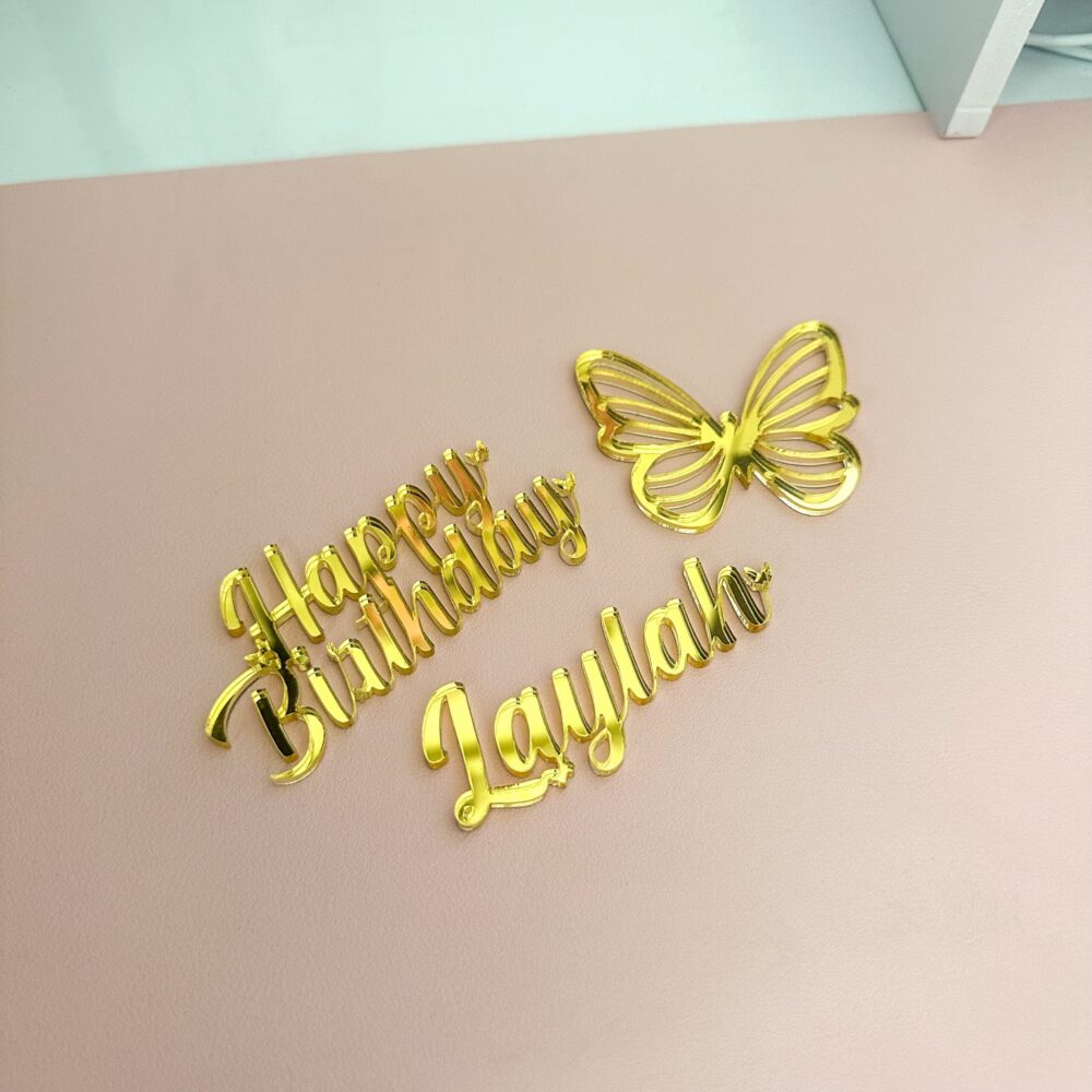 Butterfly Acrylic Cake Charm Set - Custom Cake Froppers