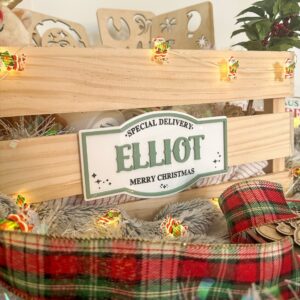 Custom Christmas Name Plaque For Crates