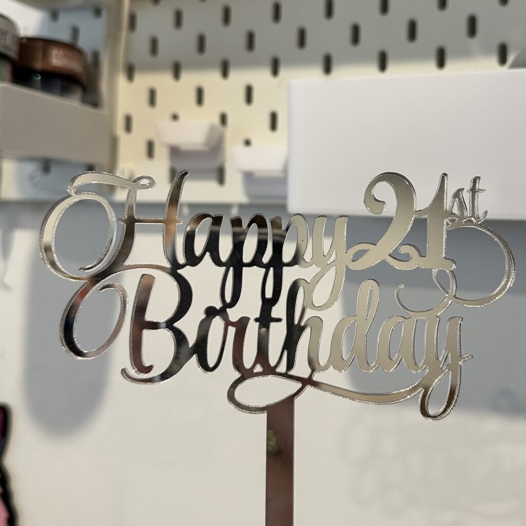 Custom Acrylic Cake Topper Personalised Single Layer