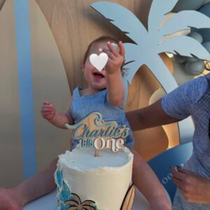 Big One Beach Theme Cake Topper & Charms