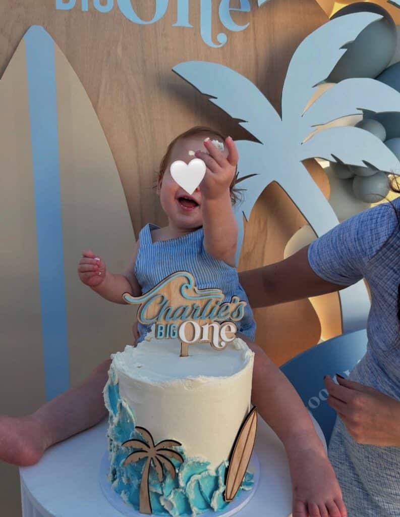 Big One Beach Theme Cake Topper & Charms