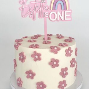 Personalised Rainbow Cake Topper - Custom Name & Age