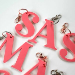 Personalised Acrylic Letter Keychain - Custom Initial Keyring in Multiple Colours - Durable Alphabet Gift