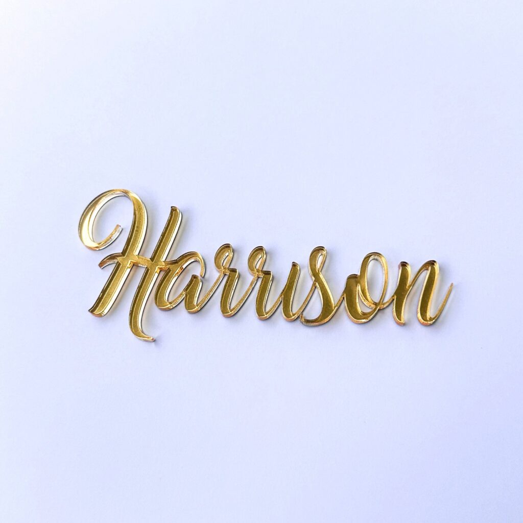 Personalised single layer topper – event, birthdays, weddings, baby showers – Custom Names/Dates on Elegant Acrylic
