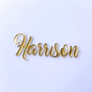 Personalised single layer topper – event, birthdays, weddings, baby showers – Custom Names/Dates on Elegant Acrylic