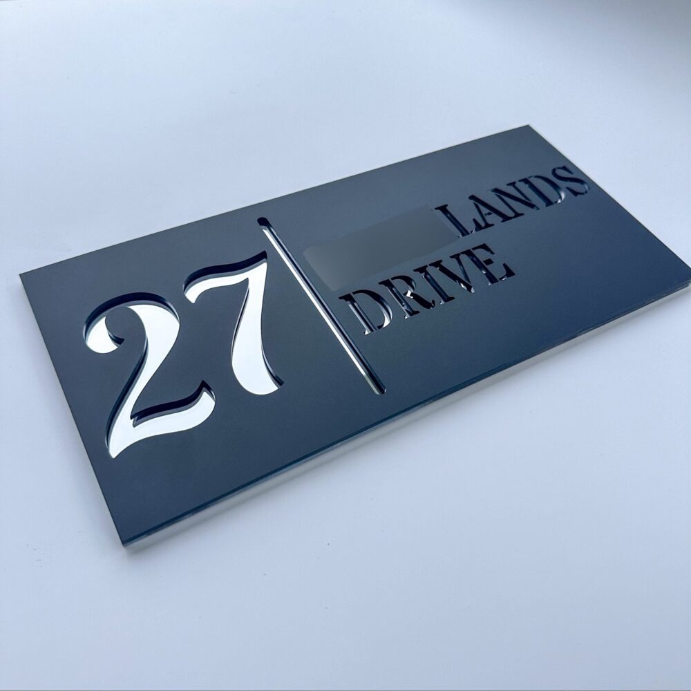 Premium Custom House Sign - Laser-Cut Acrylic Address Plaque. Fast Shipping & optional Mounting Holes