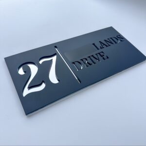 Premium Custom House Sign - Laser-Cut Acrylic Address Plaque. Fast Shipping & optional Mounting Holes