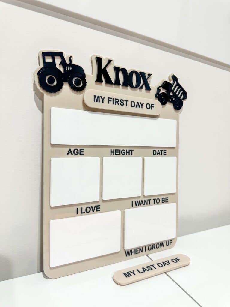 First & Last Day of School Personalised Acrylic Board