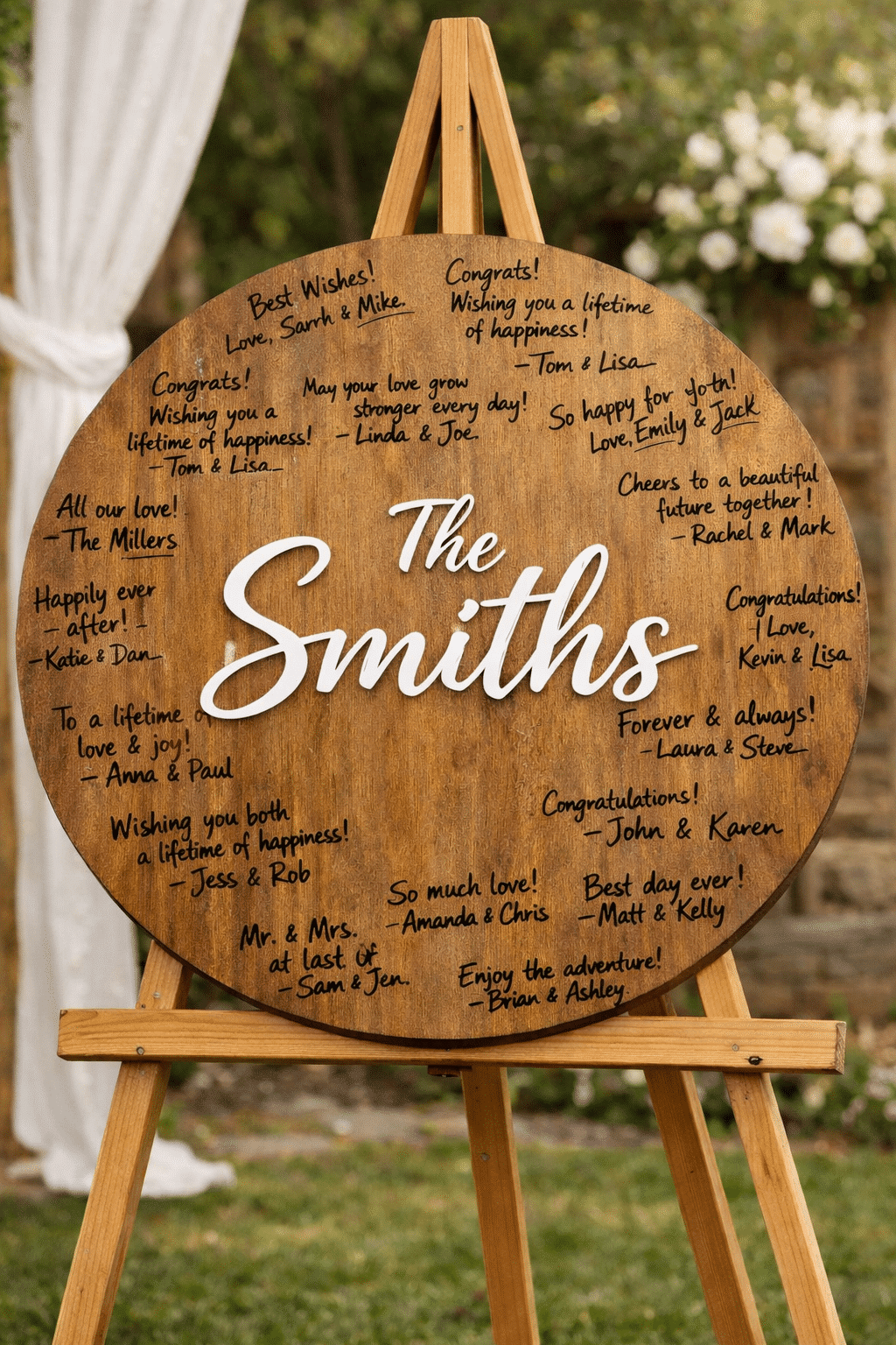 plywood base with raised acrylic lettering, personalised 3D Guest Book Sign Wood & Acrylic 60 cm.