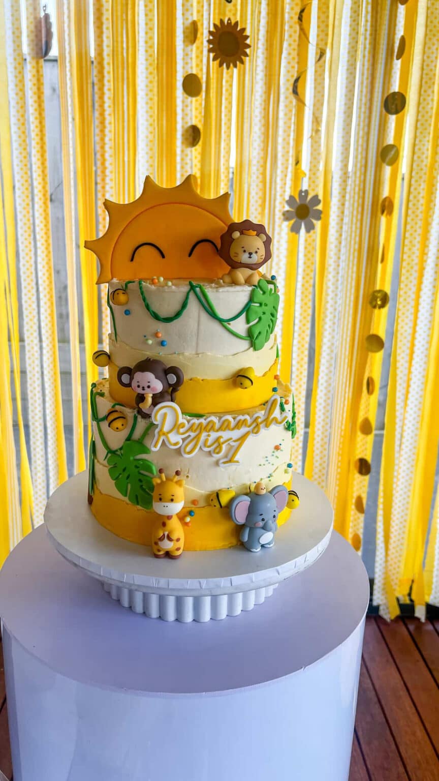 Acrylic cake topper with a double layer design, customised with a personal message. A unique and special addition to any.