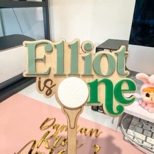 Golf Acrylic Cake Topper | Hole in One Birthday