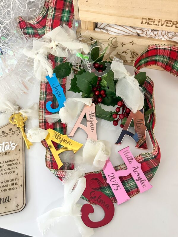 Acrylic Letter Ornaments | Personalised Engraved Tags