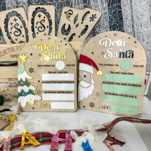 acrylic board, personalisation, for a special Christmas keepsake. A fun, custom, and fun way to leave a message for Santa.