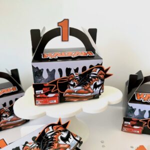 Custom party favour boxes, made of layered acrylic, in any theme, with a personal touch.