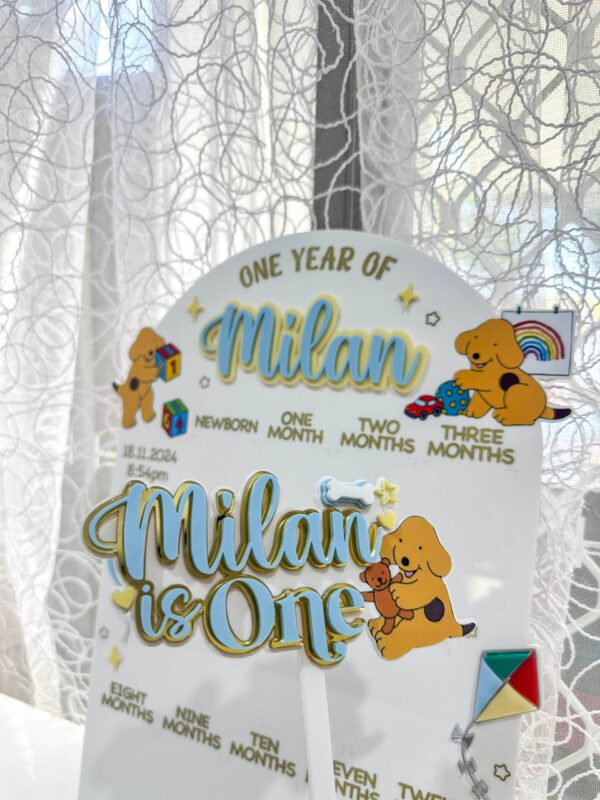 Personalised Acrylic Name Plaque Sign Personalised acrylic name plaque on a plain background for home or event use.