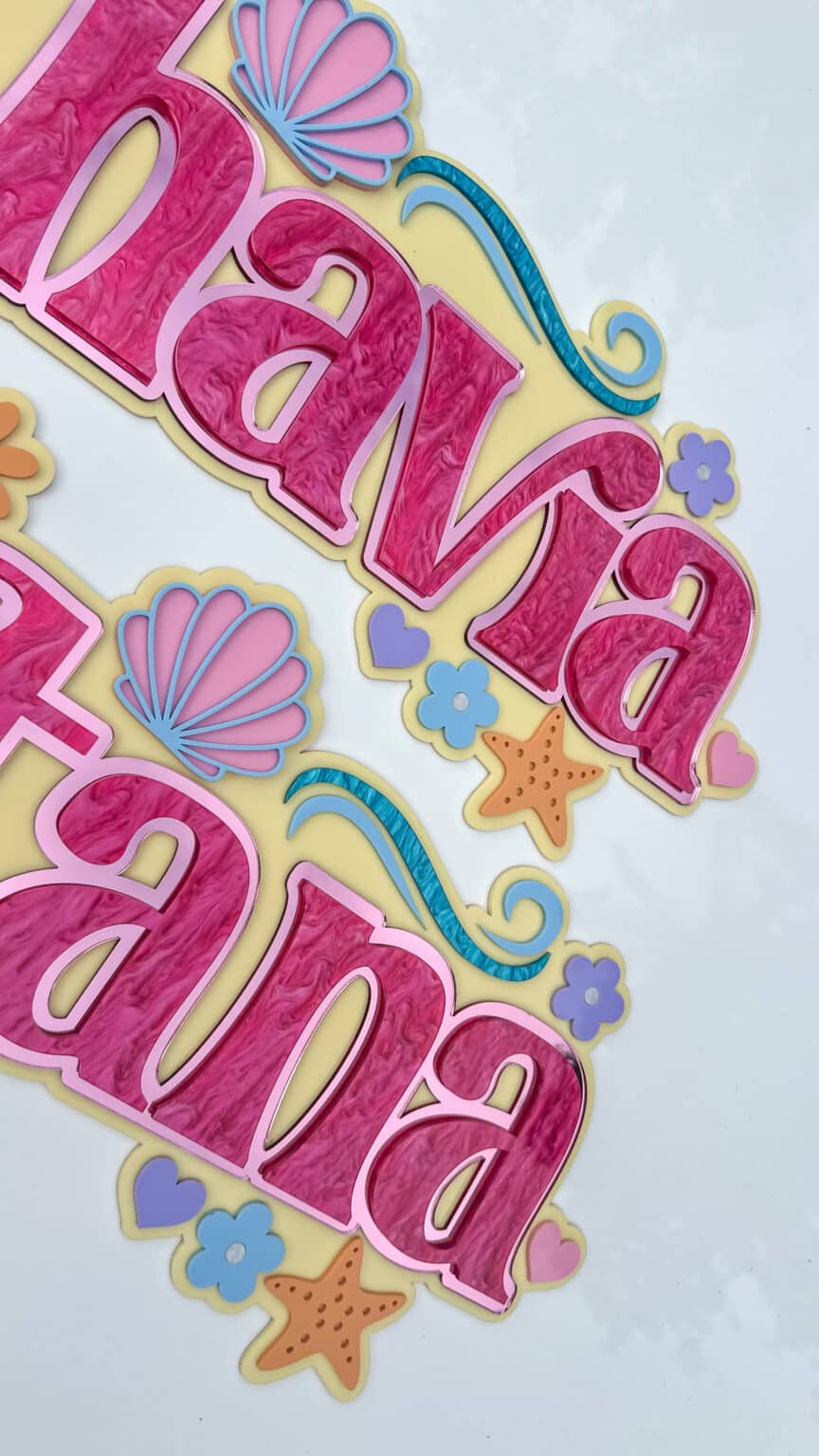 Acrylic mermaid room sign, personalised bedroom name plaque, custom, handcrafted, bespoke.