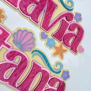 Acrylic mermaid room sign, personalised bedroom name plaque, custom, handcrafted, bespoke.