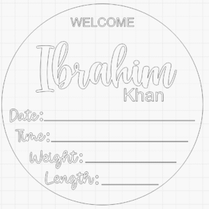 Rectangular clear acrylic sign photographed on a plain white background.