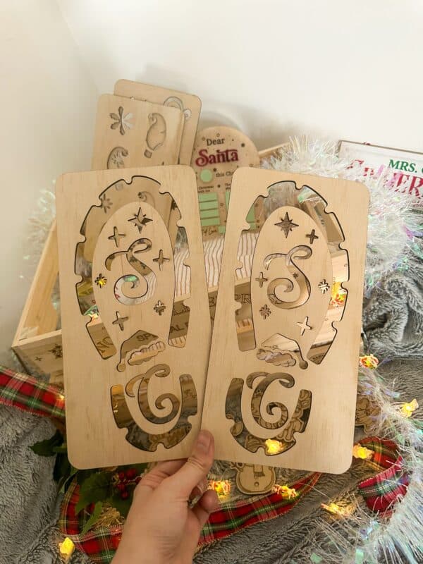 Personalised acrylic name sign with laser-engraved text.