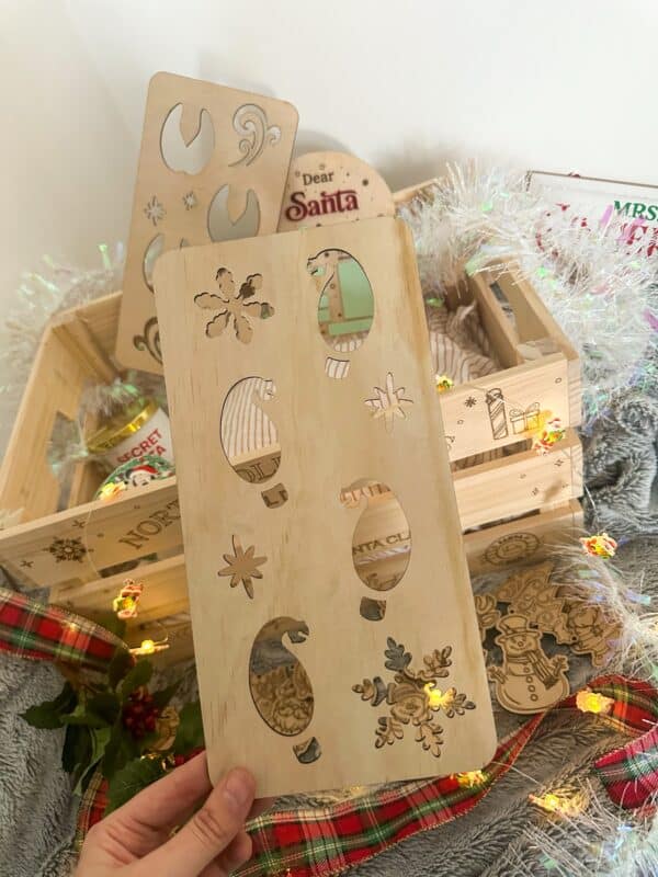 Personalised clear acrylic name sign with bold lettering.